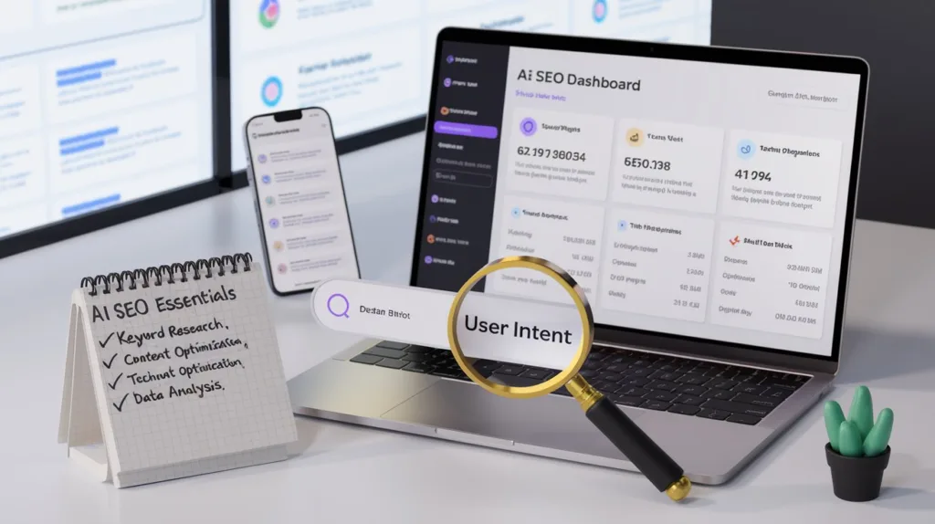 An image illustarting What elements are fundational for SEO with AI?